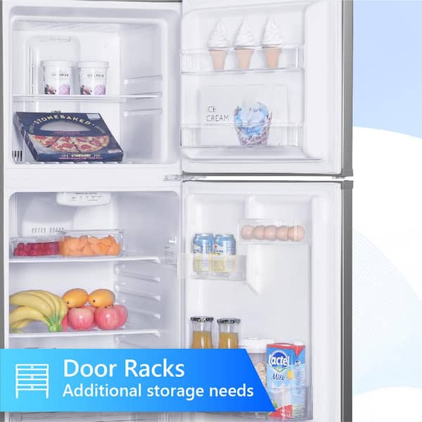 Magic Cool 10.0 cu. ft. Top Freezer Apartment Size Refrigerator In  Stainless Steel MCR10SI - The Home Depot