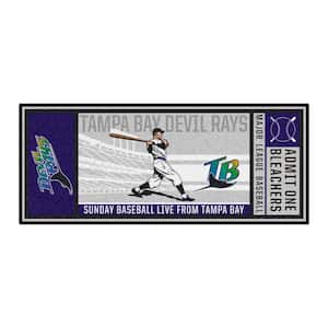 Tampa Bay Devil Rays Gray 2 ft. 6 in. x 6 ft. Ticket Runner Area Rug
