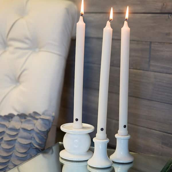 Colonial Candle 12 in. White Classic Taper Candles (Set of 12)