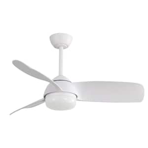 42 in. Indoor White ABS LED Ceiling Fan with 3 Color Dimmable Ceiling Fans with Lights and Remote Control