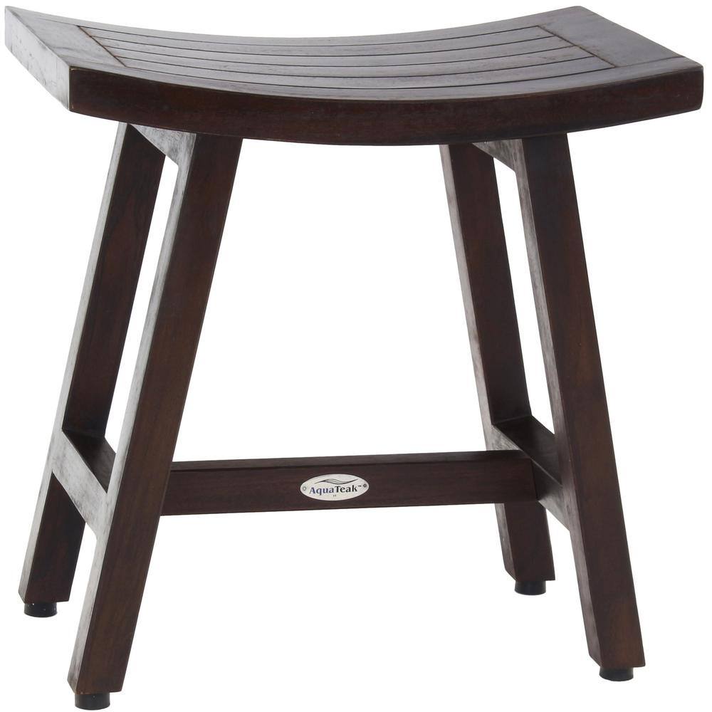 18 in. x 12 in. Asia Lotus Mocha-Shield Freestanding Teak Shower Bench Walk