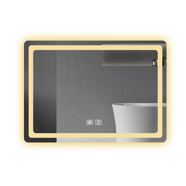 27.56 in. W x 19.69 in. H Rectangle Framless Mirror Wall Mirror Bathroom Vanity Mirror