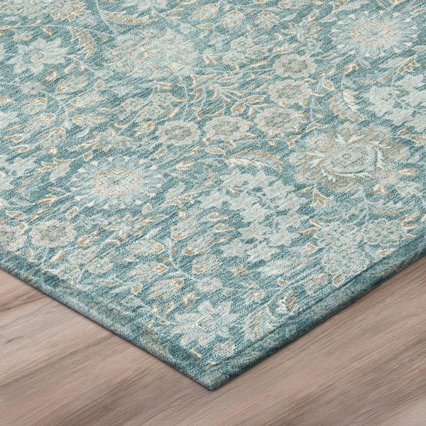 Chantille Machine Washable Indoor/Outdoor Abstract ACN3101 Teal 3 ft. x 5 ft. Area Rug
