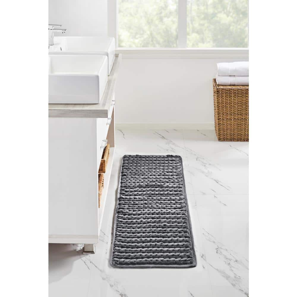 VERA WANG Eden Gray Cotton 2-Piece Bath Rug Set USHS6D1219317 - The Home  Depot