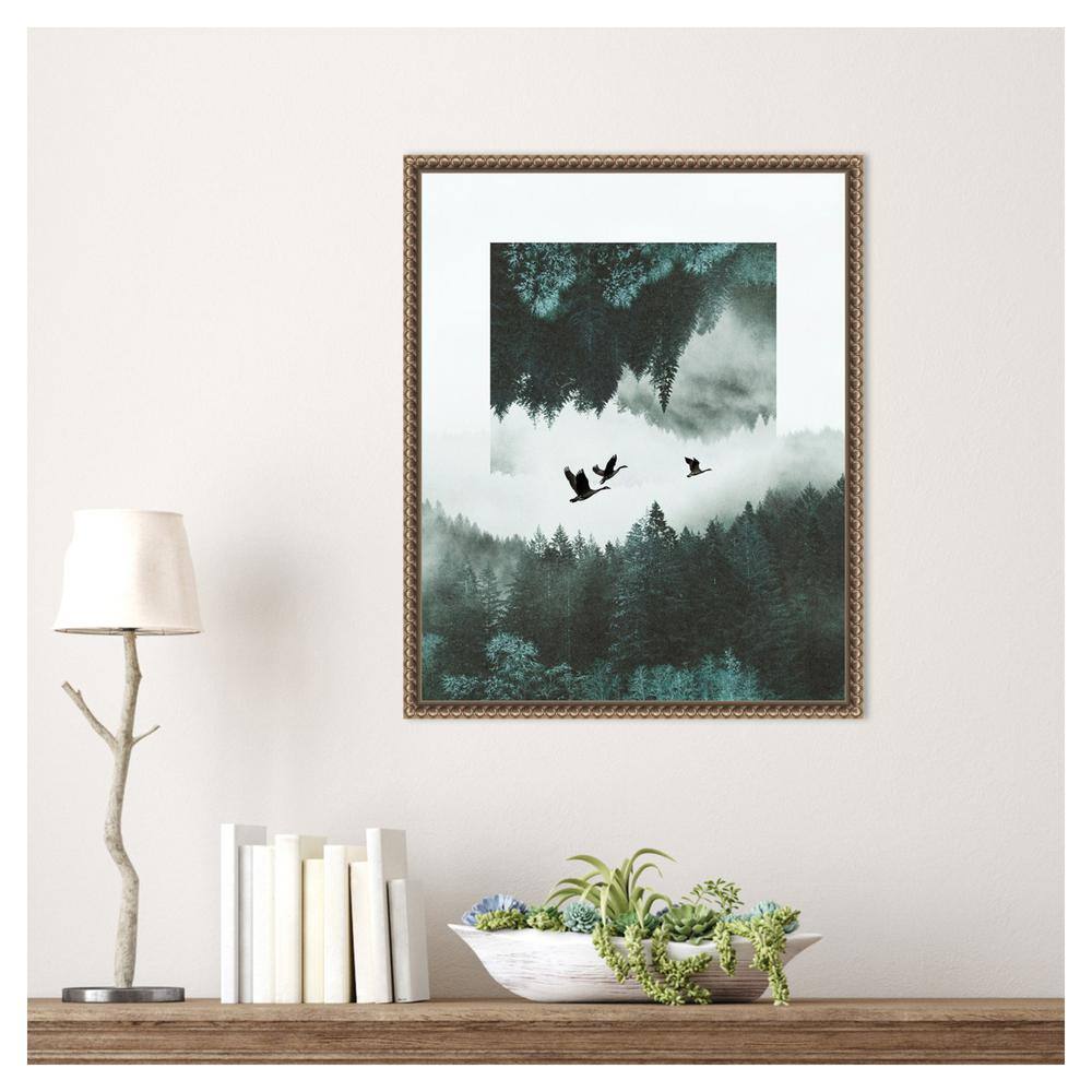 Misty Skein II Abstract Surreal Landscape Canvas Print with Bronze Frame