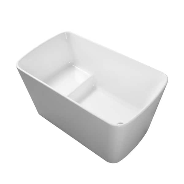 49 in. x 28 in. Acrylic Alcove Soaking Bathtub with Right Drain in White, cUPC Certified