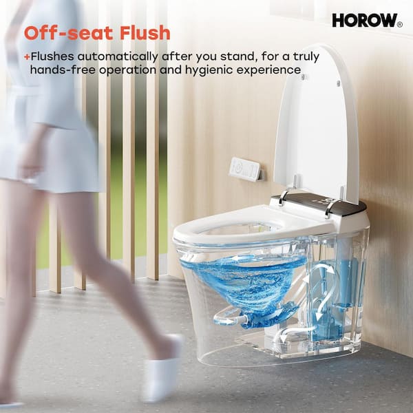 Power-Saving Elongated Smart Bidet Toilet 1.11 GPF in White with Tank, Auto Flush, Instant Warm Water and Heated Seat