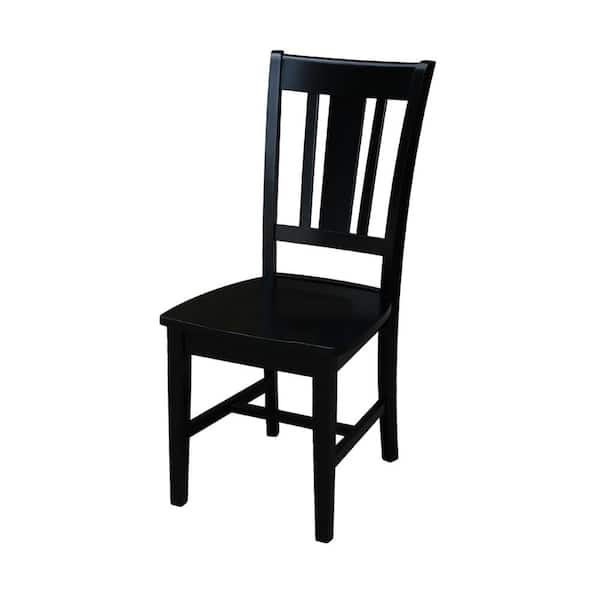 DINING CHAIRS SET OF EIGHT BLACK LACQUER FINISH WITH BLACK AND