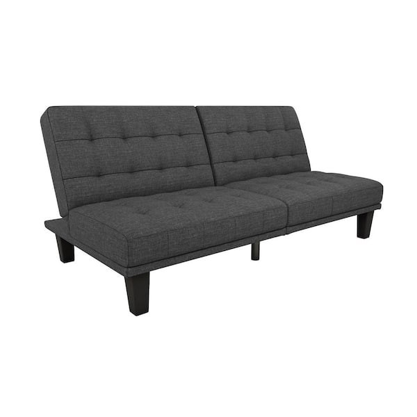 Edison Modern Minimalist Gray Convertible Sofa Futon with Microsuede Linen 