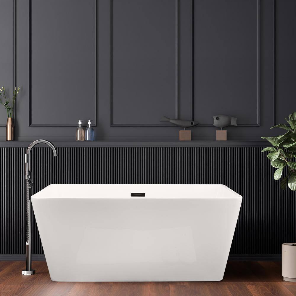 51.2'' White Acrylic Freestanding Soaking Bathtub