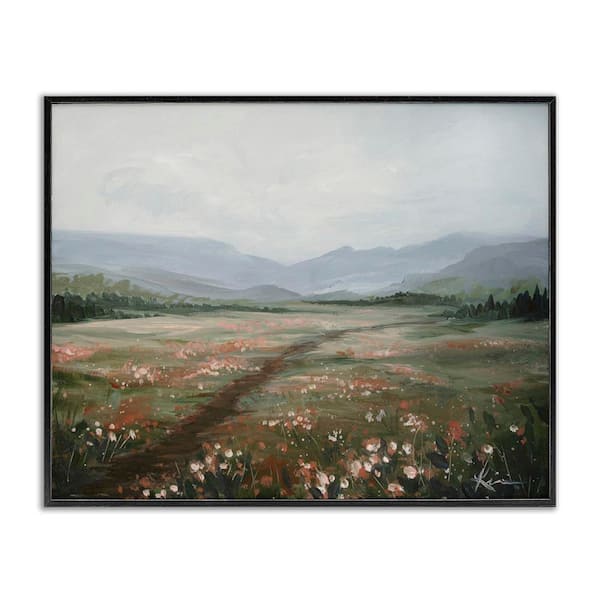 Stupell Industries Path Through Rolling Meadow by Lindsay Kivi Fine Art Black Framed Nature Giclee Art Print 16 in. x 20 in.
