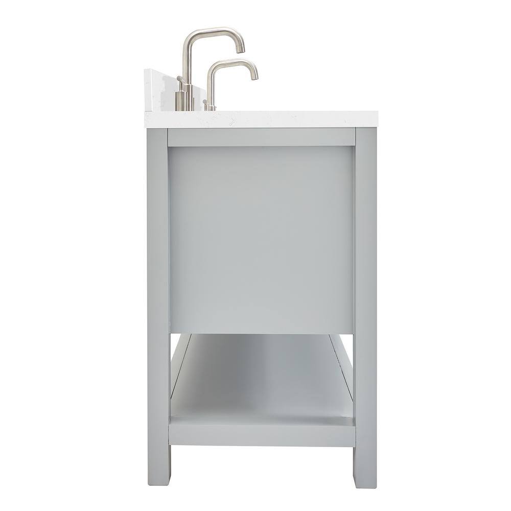 Magnolia 72" Gray Solid Wood Double Freestanding Bathroom Vanity