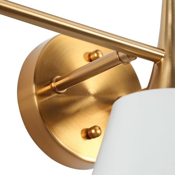 LNC Idaikos 29.1-in 4-Light Polished Gold and White Dome LED Modern/Contemporary Vanity Light | LF3ERFQ76W4E8C