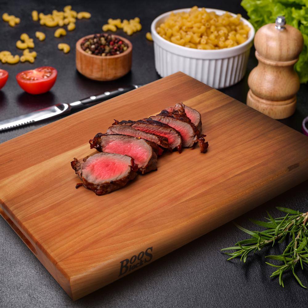 Cherry Wood Reversible Rectangular Cutting Board, 18.8 x 13 in