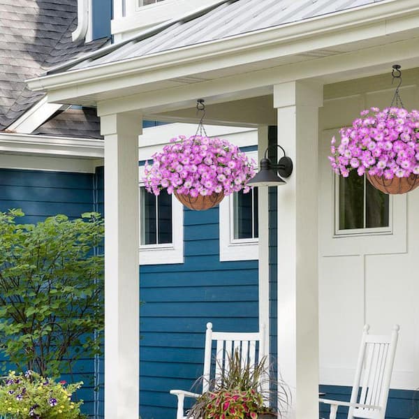20.5 in. Purple Outdoor Artificial Flower UV Resistant Hanging