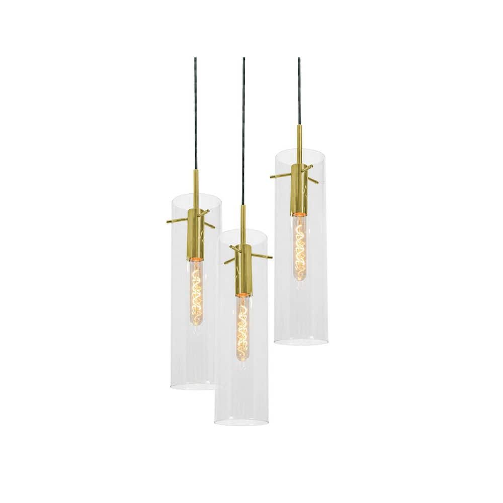 Vista 60-Watt 3-Light Pendant Light Light Antique Brass with Clear Glass Shade price history on PriceWatchPro