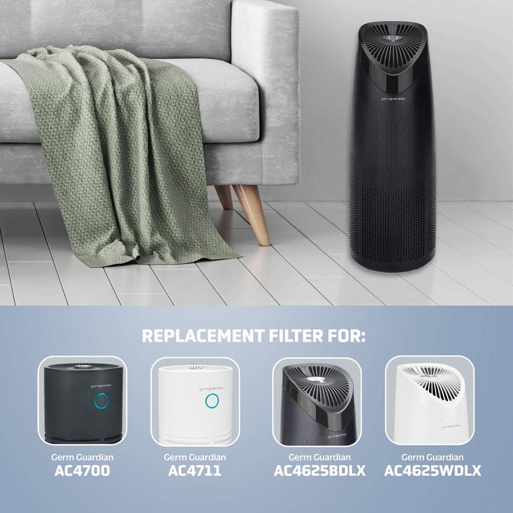 Compact Black and Yellow HEPA Air Purifier Replacement Filter