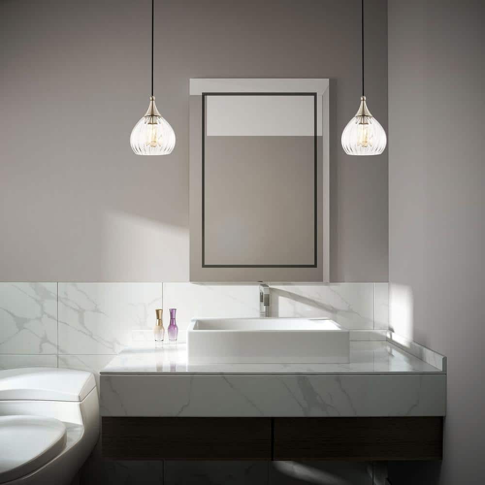 Contemporary Brushed Nickel 1-Light Mini Pendant with Clear Glass