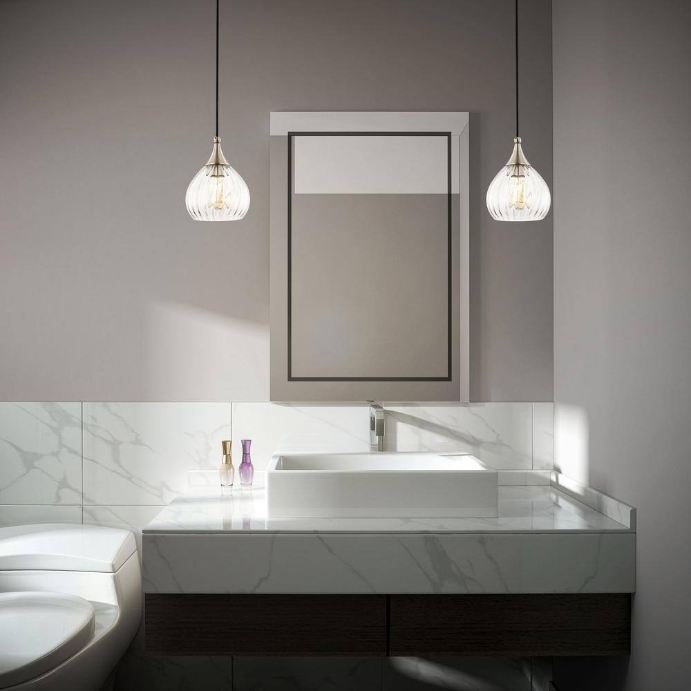 Contemporary Brushed Nickel 1-Light Mini Pendant with Clear Glass