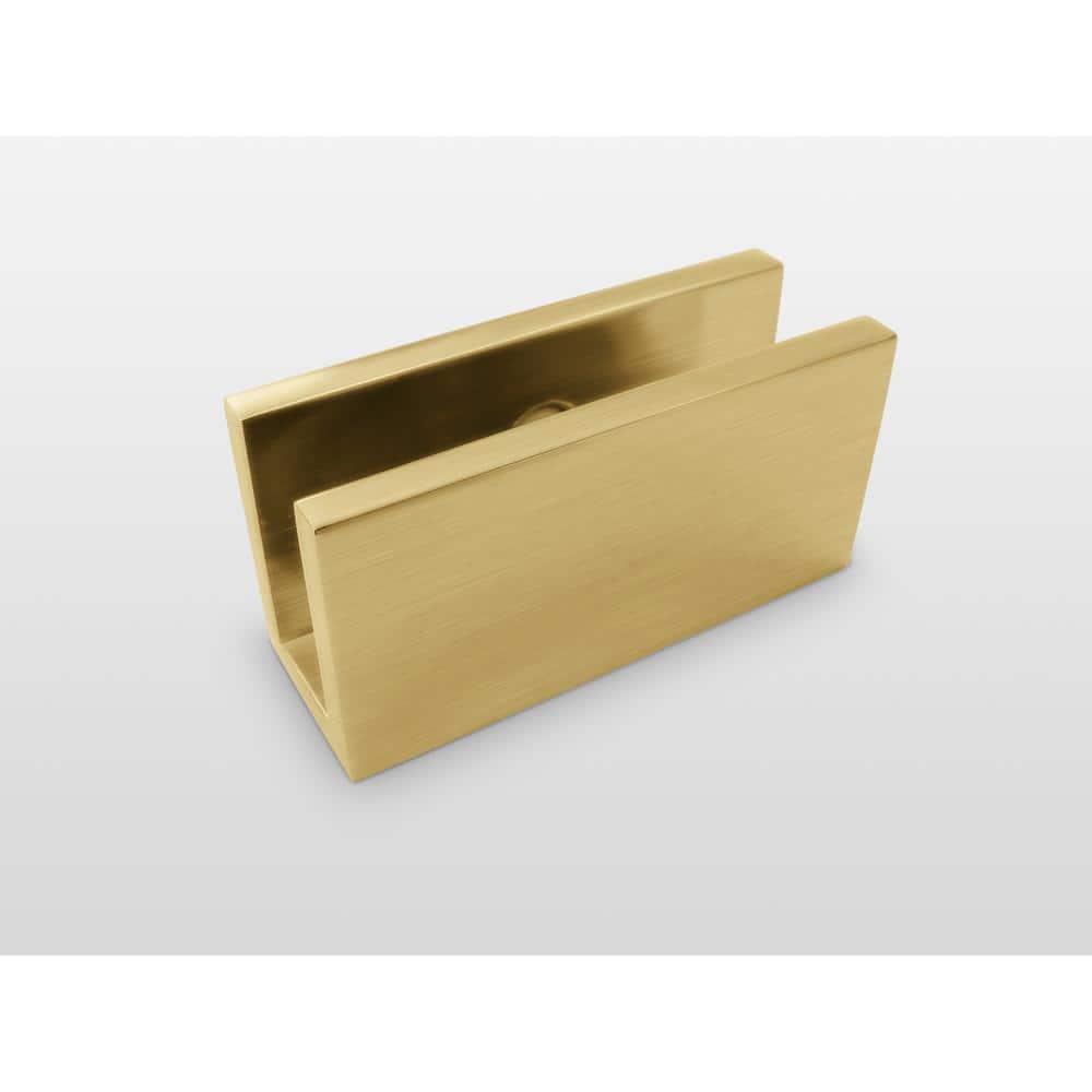 Stellar 73'' Clear Tempered Glass Frameless Bathtub Shower Door with Satin Brass Hardware