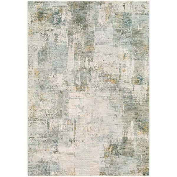 Livabliss Melana Gray/Blue 3 ft. x 4 ft. Abstract Indoor Area Rug