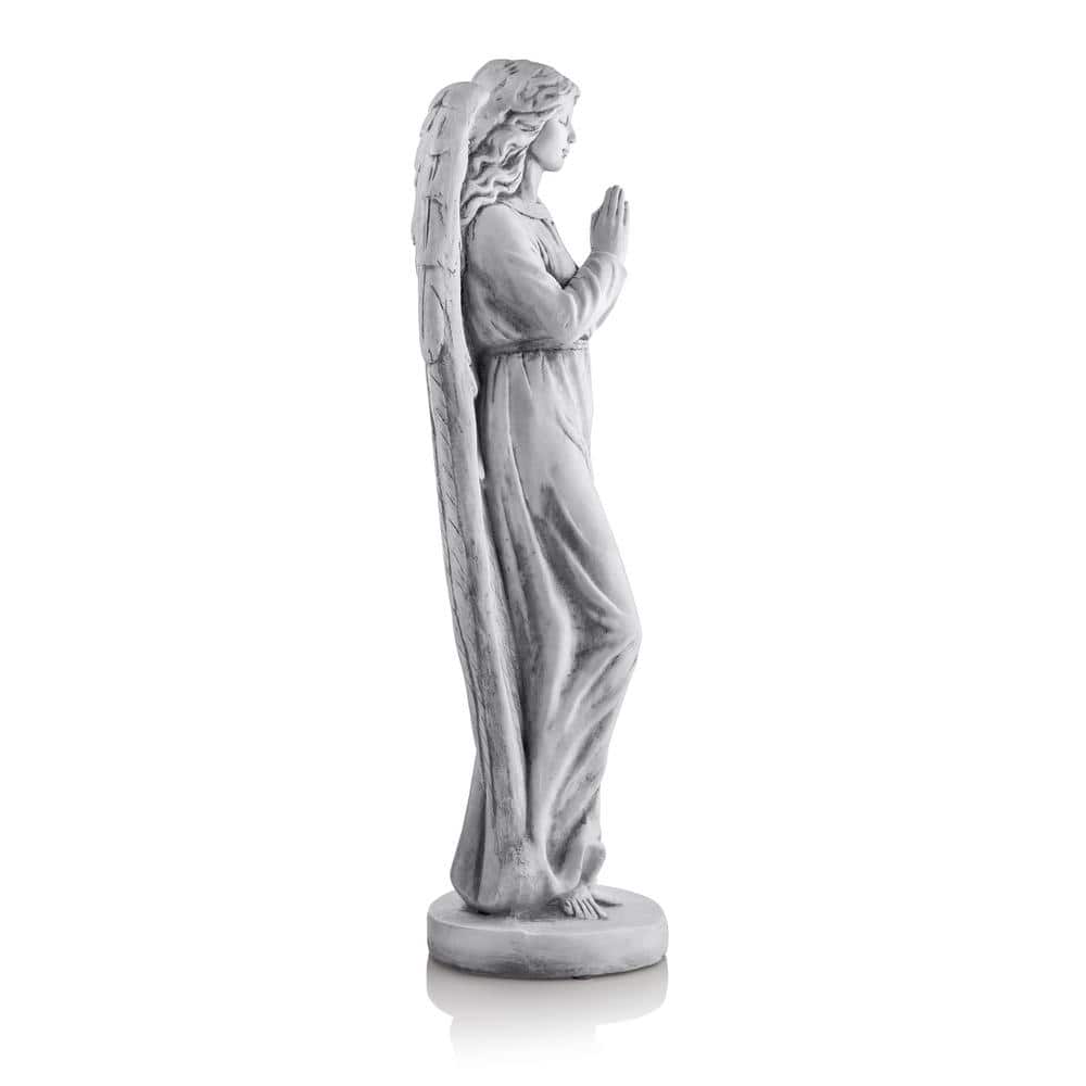 47" Tall Light Gray Praying Angel Polyresin Statue