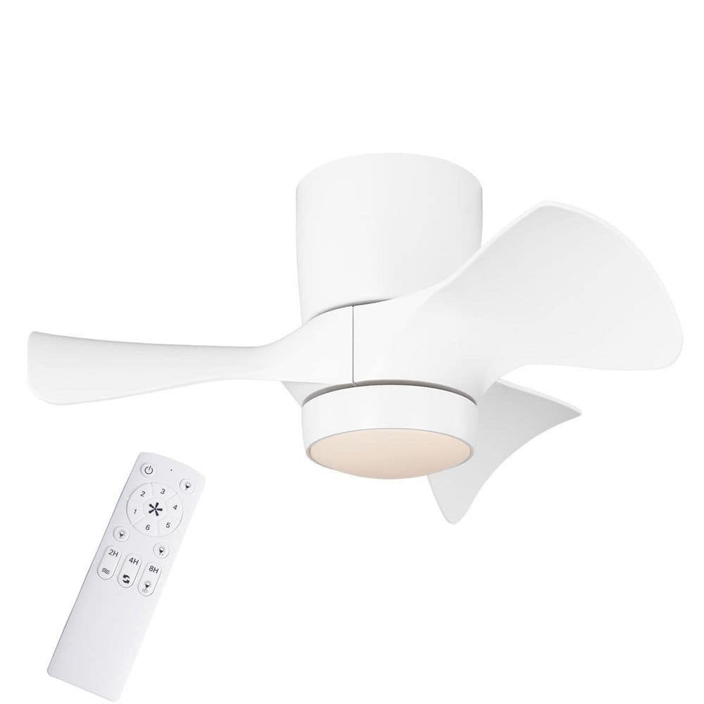 Tilton 22 in. Matte White Flush Mount Standard Ceiling Fan with White Adjustable LED light, DC Motor, and Remote Control price history on PriceWatchPro