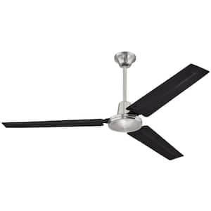Jax Industrial-Style 56 in. Brushed Nickel Ceiling Fan with Wall Control