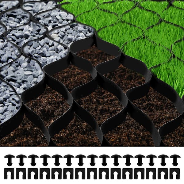 VEVOR Ground Grid 1885 lb. per sq. ft. Load Weed Barrier 2 in. Depth Patio Pavers 27 x 4 ft. Ground Stabilization Grid for DIY
