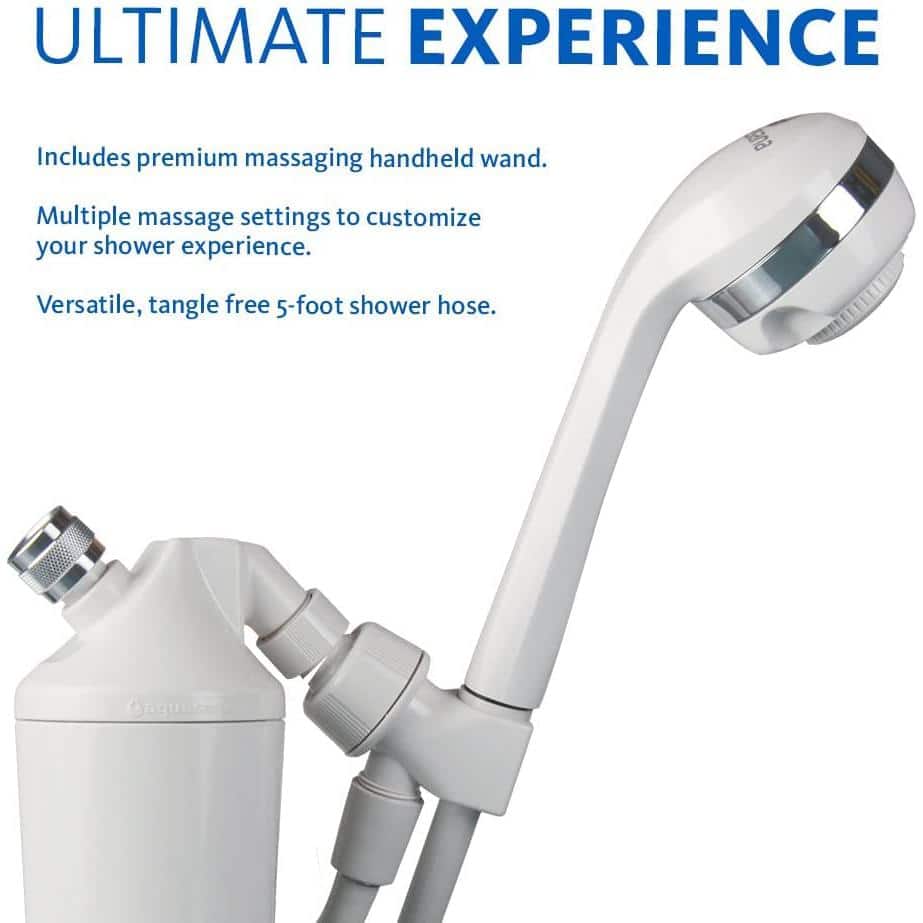 White Handheld Shower Head Filter with Carbon and KDF Media