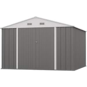 10 ft. W x 10 ft. D Size Upgrade Metal Storage Shed for Outdoor, Steel Yard Shed (100 sq. ft.)