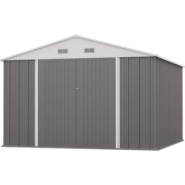 Patiowell 10 ft. W x 10 ft. D Size Upgrade Metal Storage Shed for Outdoor, Steel Yard Shed (100 sq. ft.)