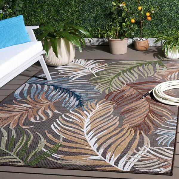 Cabana 4 x 6 Brown/Multi Leaf Area Rug