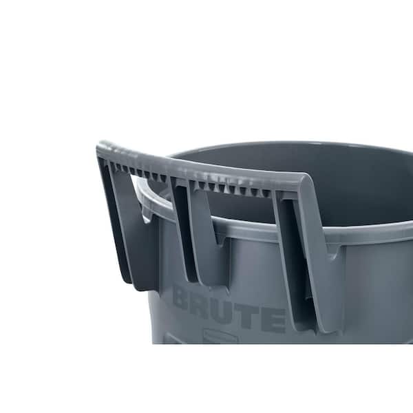 918554-6 Rubbermaid BRUTE 95 gal. Rectangular Flat Top Roll Out Trash Can,  45-13/32H, Gray