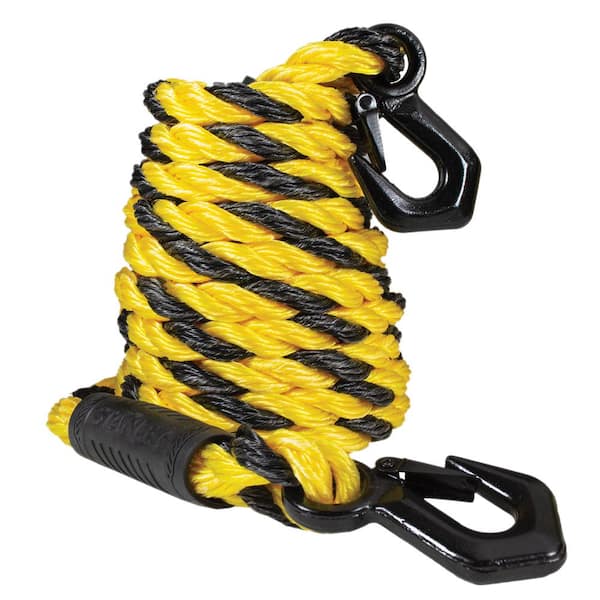 6 Tons 2 Layer Heavy Duty Car Recovery Tow Rope Strap w/ Hooks 20ft Towing Cable, Orange