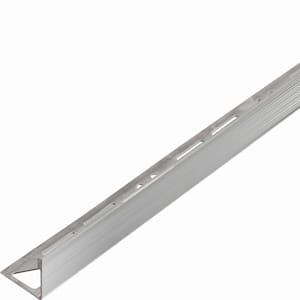 Durosol Profile 7/16 in. L Angle Brushed Stainless Steel Metal Tile Edge Trim