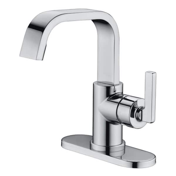 Ardua Single-Handle Lavatory Single Hole Bathroom Sink Faucet with Drain Assembly in Chrome Polished