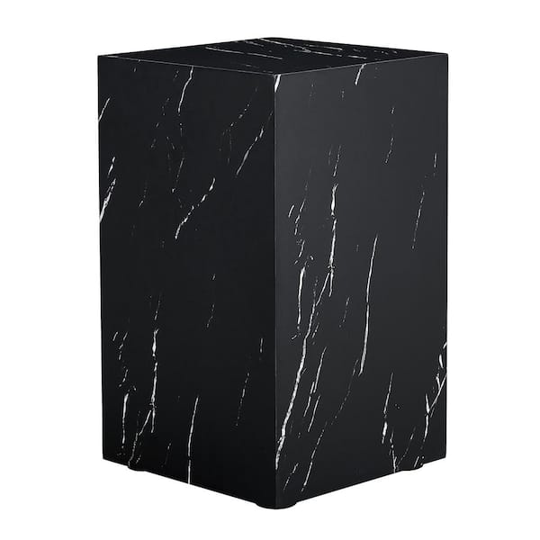 Unbranded Side Table 11 in. Black Cube MDF End Table Modern Beside Sofa Couch Coffee Table for Small Spaces, Bedroom