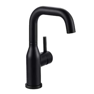 Single Handle Deck Mounted Bar Faucet Deckplate Not Included in Matte Black