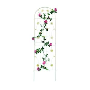 71 in. x 19.7 in. Metal Garden Trellis, Rustproof, Outdoor Trellis, White (2-Pack)