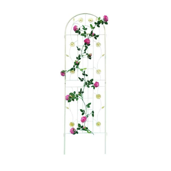FIROMO 71 in. x 19.7 in. Metal Garden Trellis, Rustproof, Outdoor Trellis, White (2-Pack)