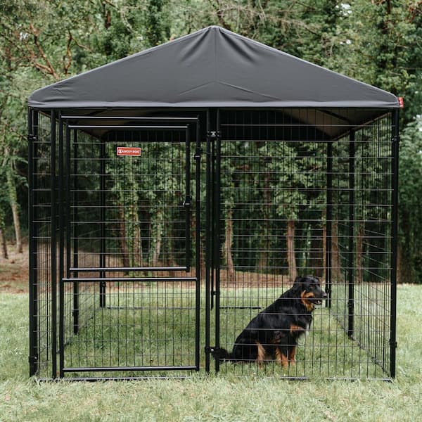 Lucky Dog Black Kennel Panels Welded Wire Kennel Retriever Kennel