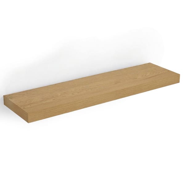36 in.W x 12 in.D Floating Shelves,Long Wall Shelf,Rustic Wood Wall Shelves,Oak,1Pack