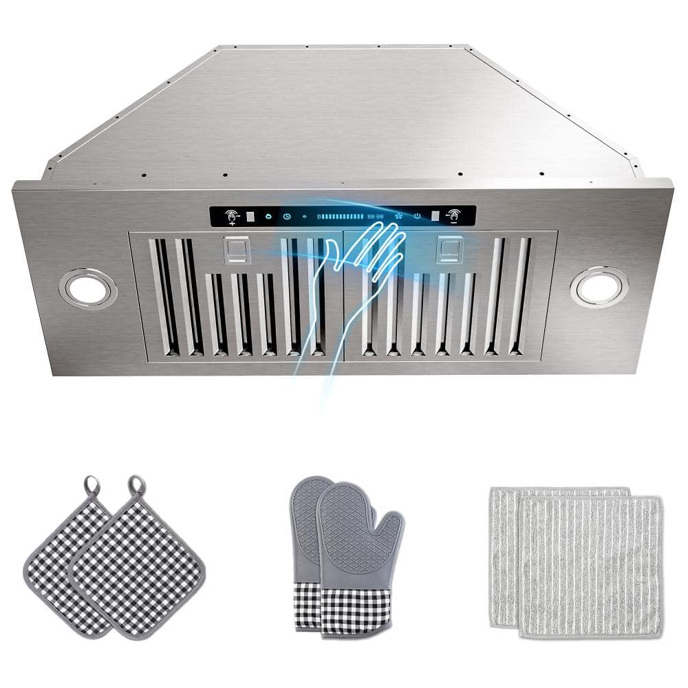 30 in. 300 CFM Convertible Insert Range Hood in Stainless Steel 4-Speed with LED, Touch and Gesture Control with Remote price history on PriceWatchPro