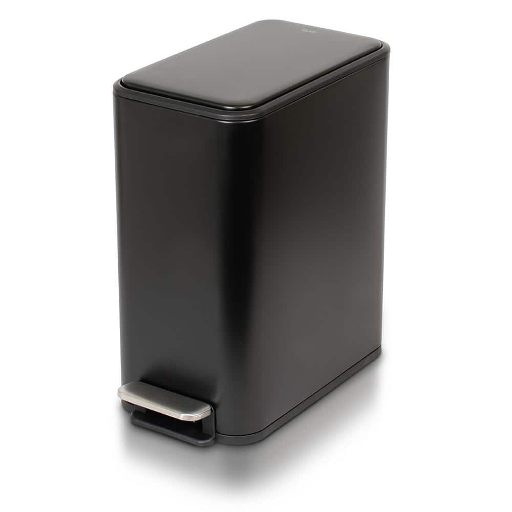 Glad 2.6 Gal. Slim Step Metal Household Trash Can