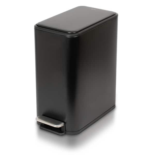Glad 2.6 Gal. Slim Step Metal Household Trash Can
