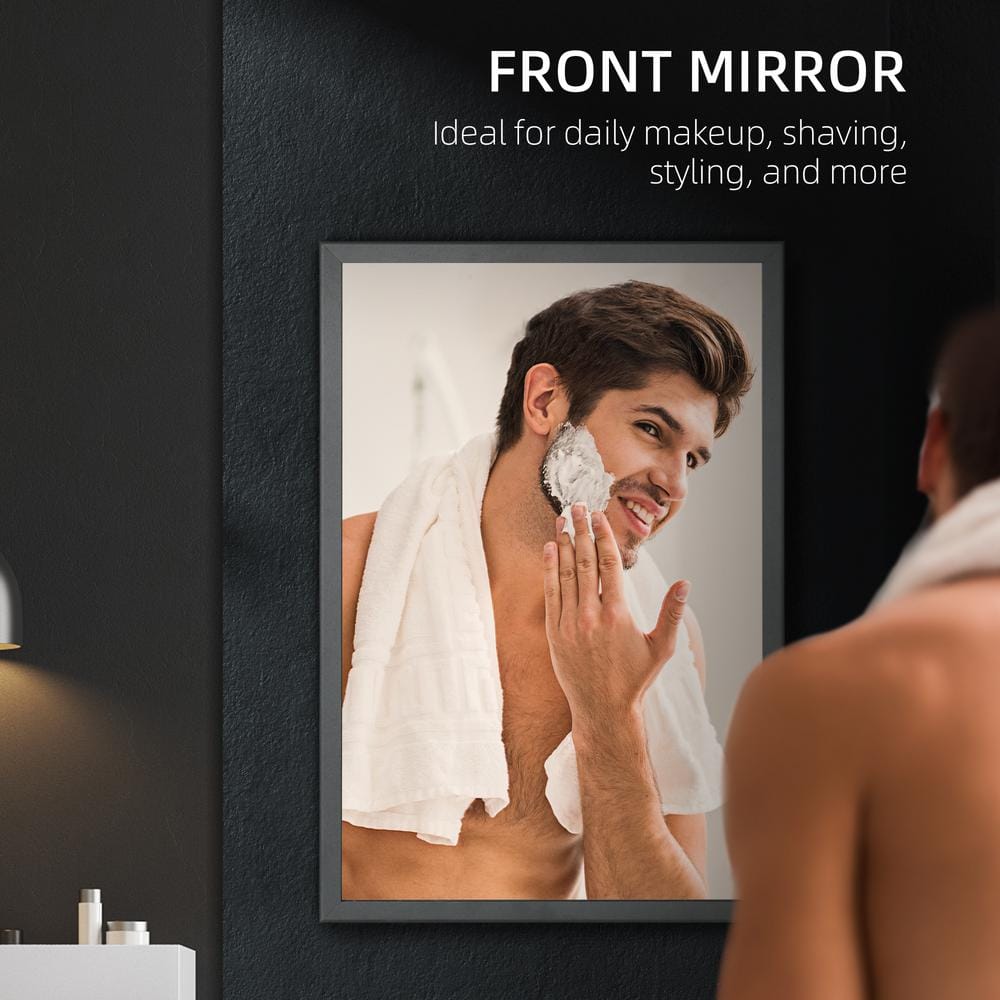 Black Steel Wall Mounted Medicine Cabinet with Mirror