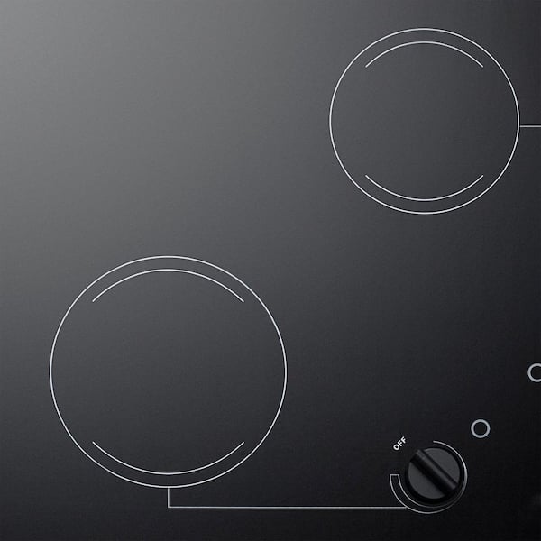 21 in. Radiant Electric Cooktop in Black with 2 Elements