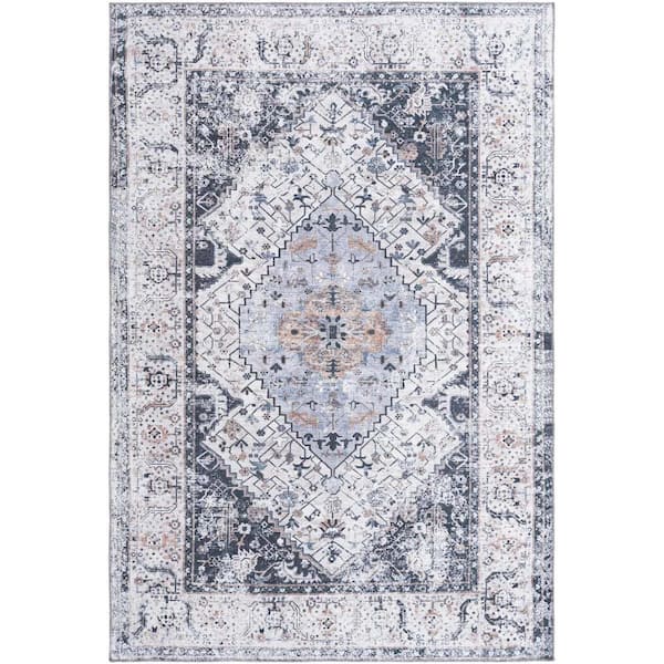Yara Yash Linen Charcoal 6ft. 1 x 9ft. 0 Area Rug