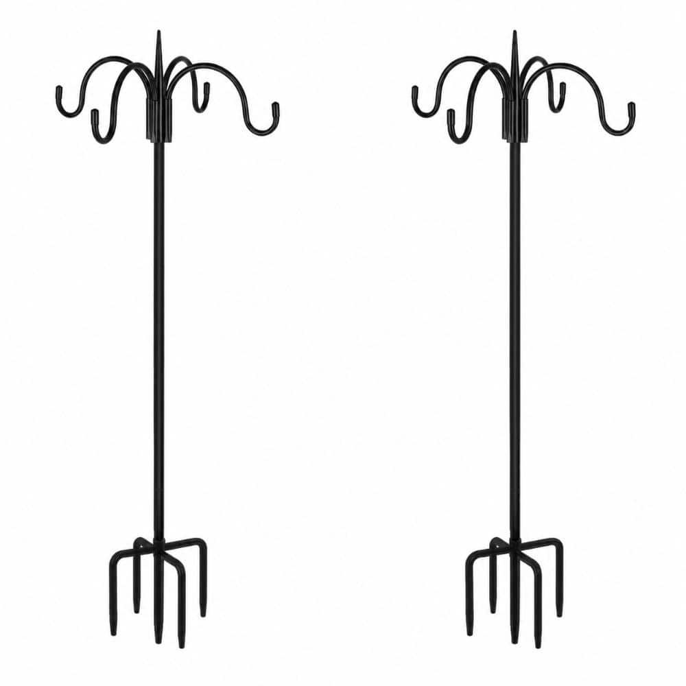 76 in Four-Hook Shepherd Pole with 5-Prong Base, Adjustable 44-60-76 in Outdoor Garden Stake for Bird Feeders price history on PriceWatchPro